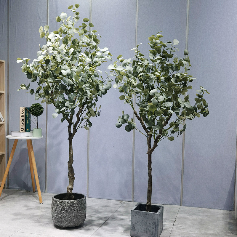 Fabrikspris Green Plant Bonsai Eco-vänliga konstgjorda eukalyptusträd för trädgårdsleverantör Bröllopsdekor Trädgårdsdekorationer
